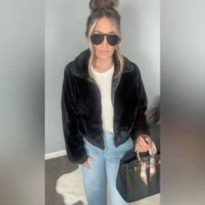 Faux Fur Zip Jacket